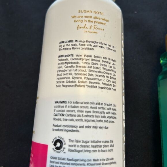 🌻 Raw Sugar Volume Revive Shampoo and Hair Rosemary Vinegar Rinse Set New FullSz - Picture 5 of 6